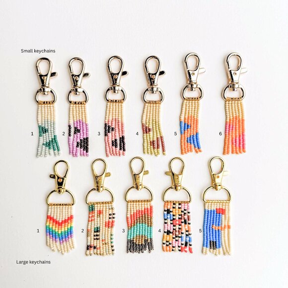 Handmade Beaded Tassel Purse Charm Keychain - Picture 10 of 10